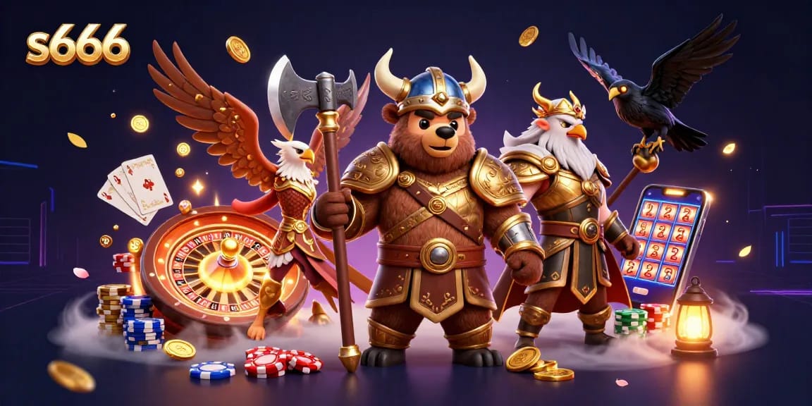 Siccing winnings at s666 with Viking berserkers and Valkyries amidst cascading coins and gaming elements.