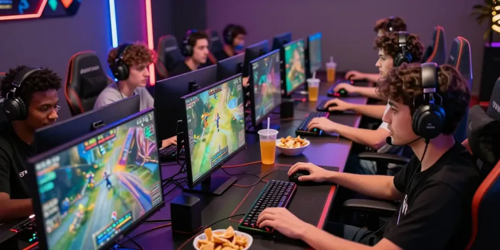 Gamers engaged in an exciting online match showcasing kilat404's dynamic gaming experience.