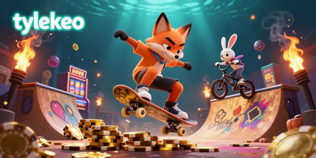 Experience exciting gambling strategies with tylekeo through dynamic action with gambling-themed characters.