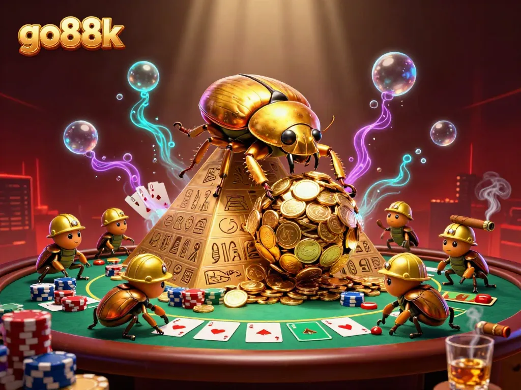 Experience thrilling action at go88k, where golden beetles and poker combine in an exciting casino environment.