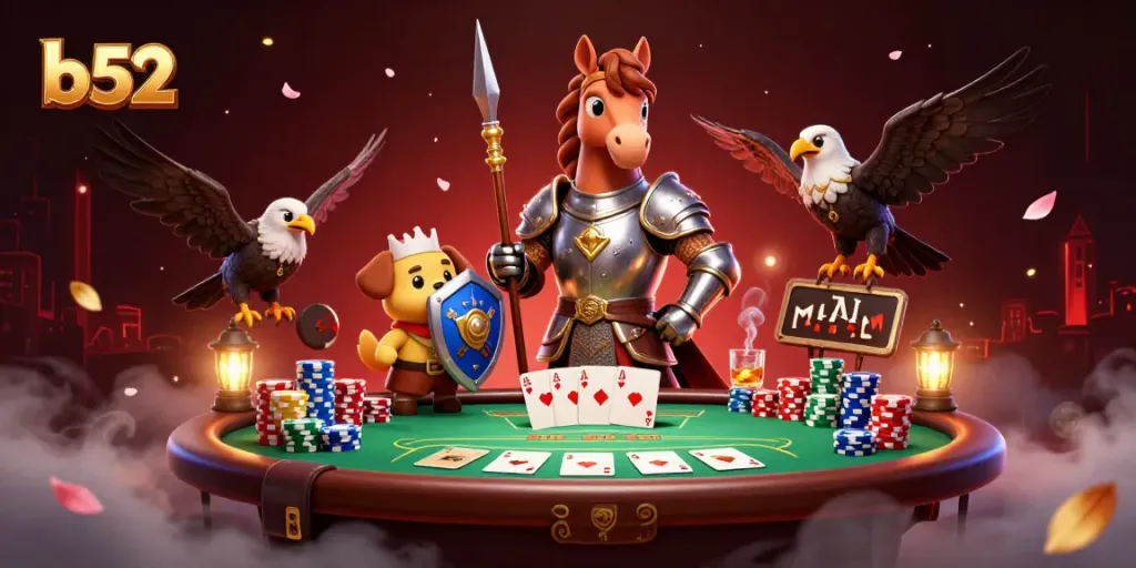 Engage in thrilling poker action with b52 at the vibrant casino scene.