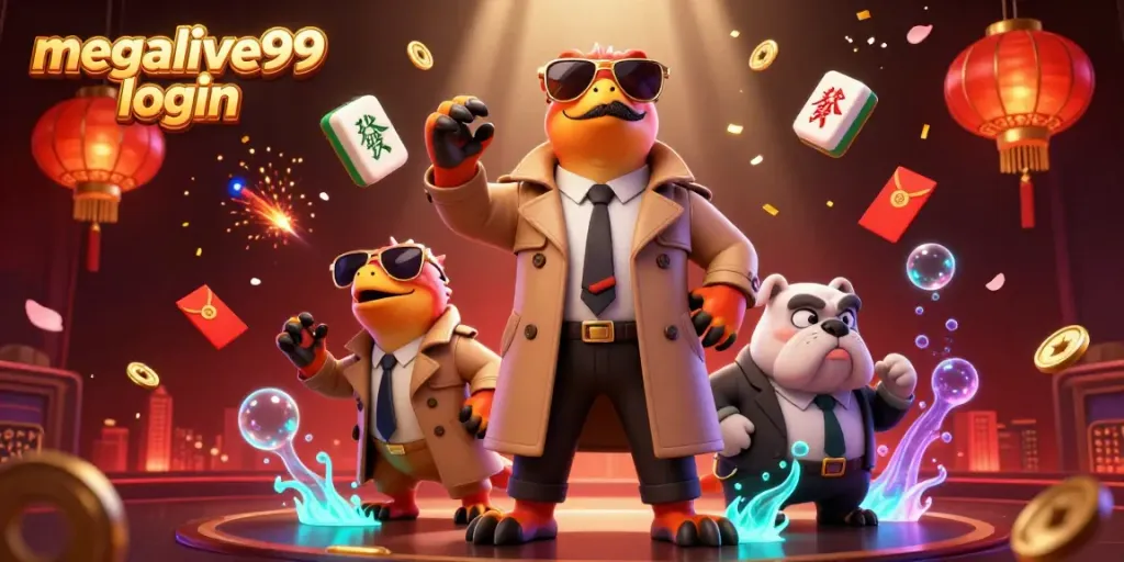 Ruang VIP kasino dihiasi dengan raptor dan bouncer, fokus pada login megalive99 saat bermain.