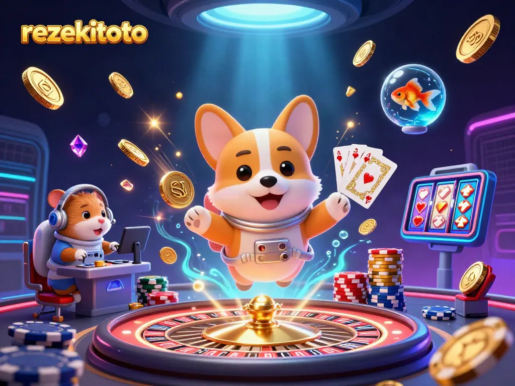 Play exciting games with rezekitoto in a captivating casino adventure featuring vibrant characters.