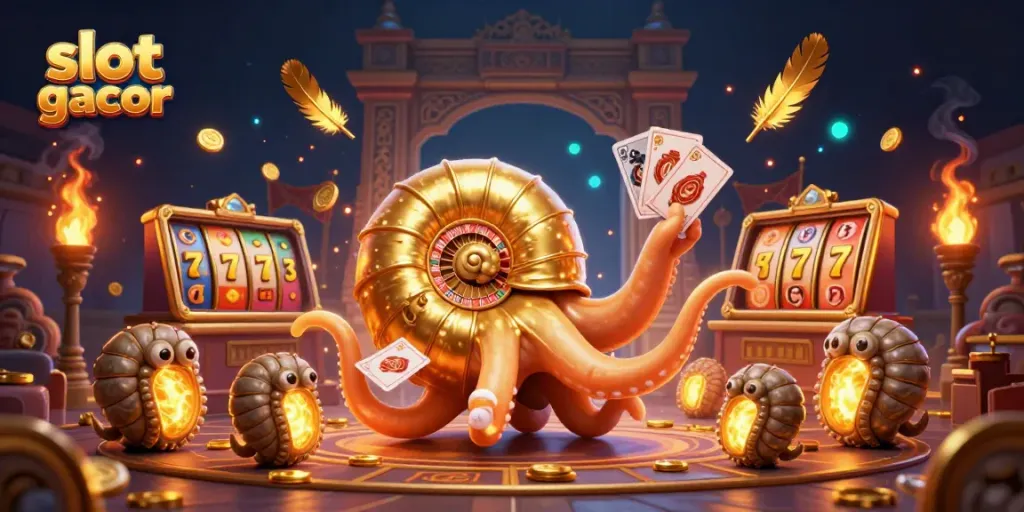 Memenangkan slot gacor dengan fitur jackpot yang memukau dalam adegan kasino digital yang hidup.