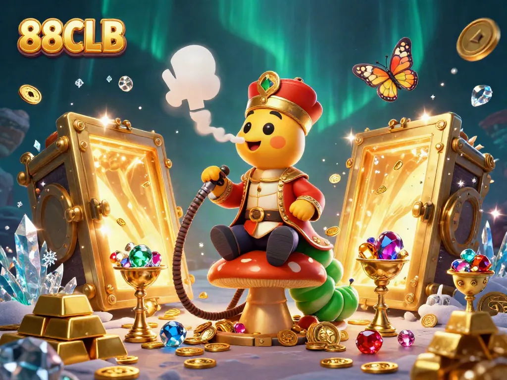 Experience the vibrant 88CLB casino scene with a magical caterpillar master at play
