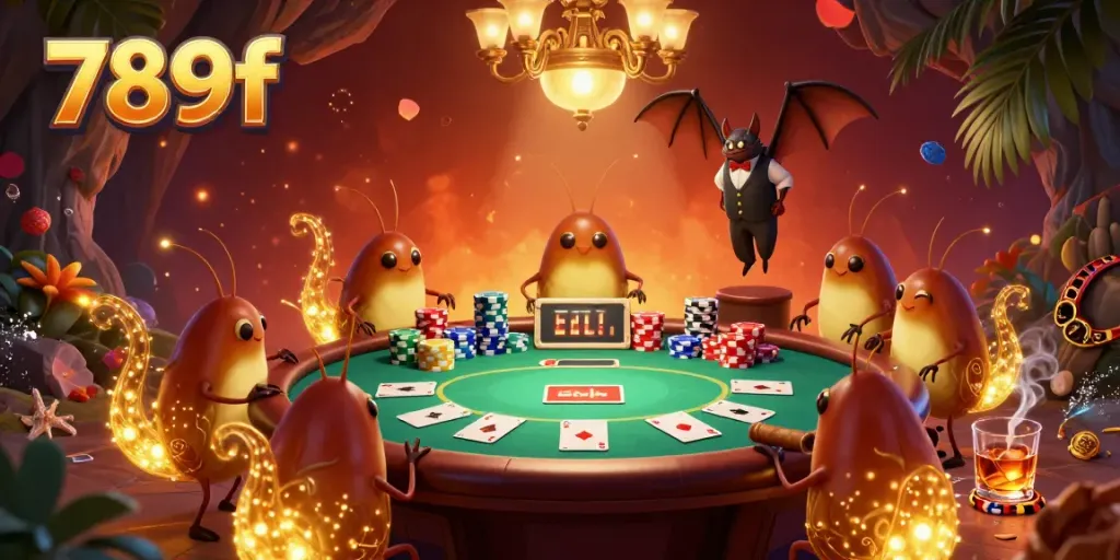 Experience the excitement of 789f with glowworms lighting up a cave casino, enhancing your gaming adventure.