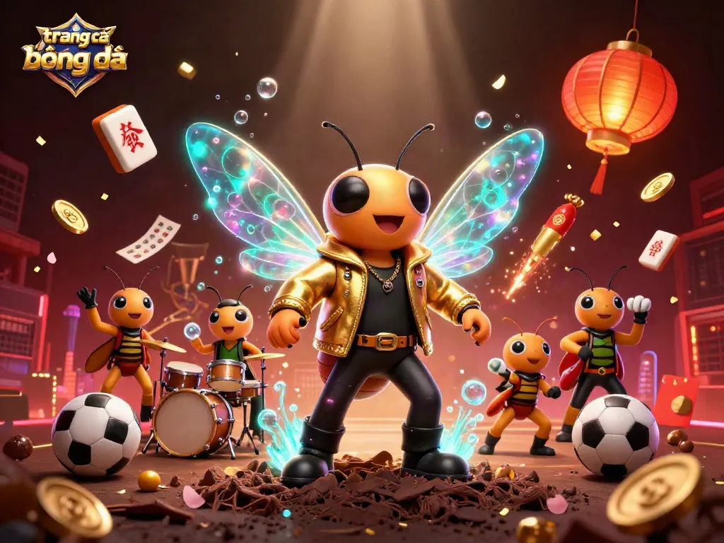 Bet on trang cá cược bóng đá with vibrant characters and sports betting elements in a dynamic scene.