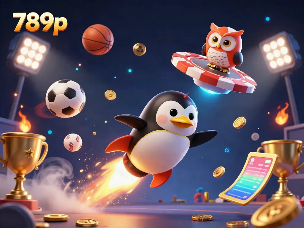 Experience the thrill of winning at 789p with vibrant 3D casino elements and characters.