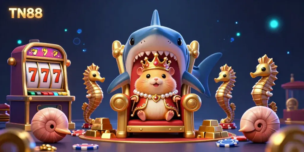 Experience the thrilling TN88 gaming scene with a colorful 3D casino world filled with vibrant slots and treasures.