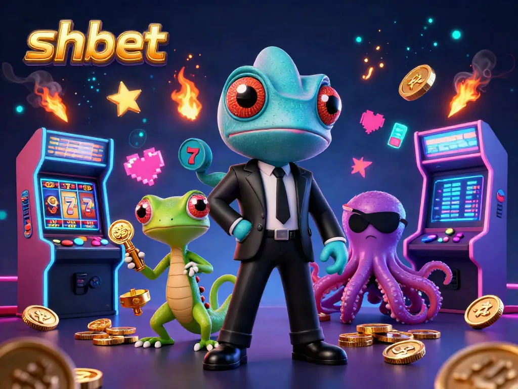 Experience the thrill of shbet's casino games with vibrant visuals and engaging characters in this 3D rendition.