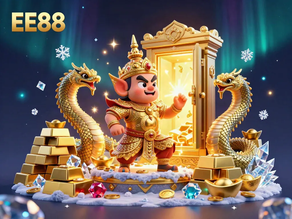 Experience the captivating EE88 online gaming adventure with thrilling treasures and vibrant casino elements.