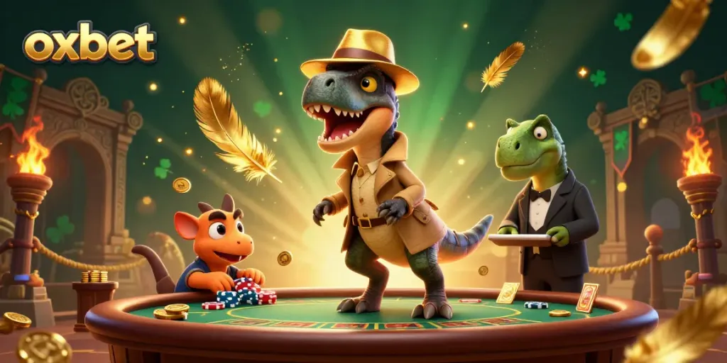 Play at Oxbet and enjoy exciting blackjack action with a cartoon velociraptor in the mix.