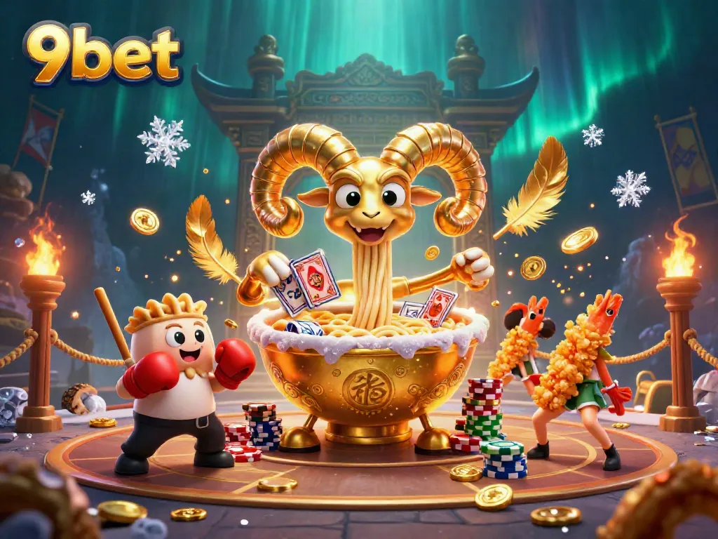 Engage with 9bet through exciting card games, featuring dynamic characters in a vibrant casino scene.