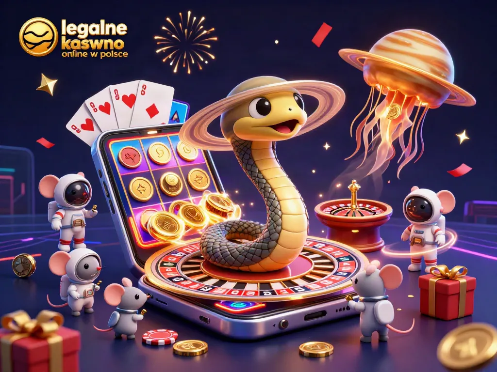 Experience the thrill of legalne kasyno online w polsce with astronauts betting in a cosmic casino scene.