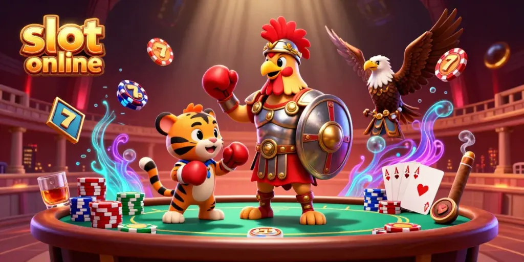 Tarik perhatian dengan slot online dan karakter romawi, ditampilkan dalam arena dengan jackpot yang menyebar.