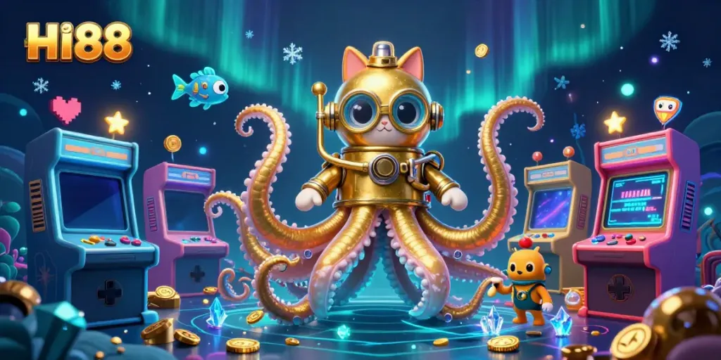 Experience thrilling gameplay at HI88 with dynamic characters and interactive casino elements vividly portrayed.