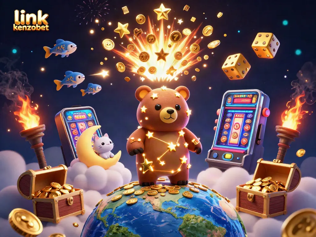 Experience the thrill of link kenzobet with a vibrant 3D casino scene filled with prizes and excitement.