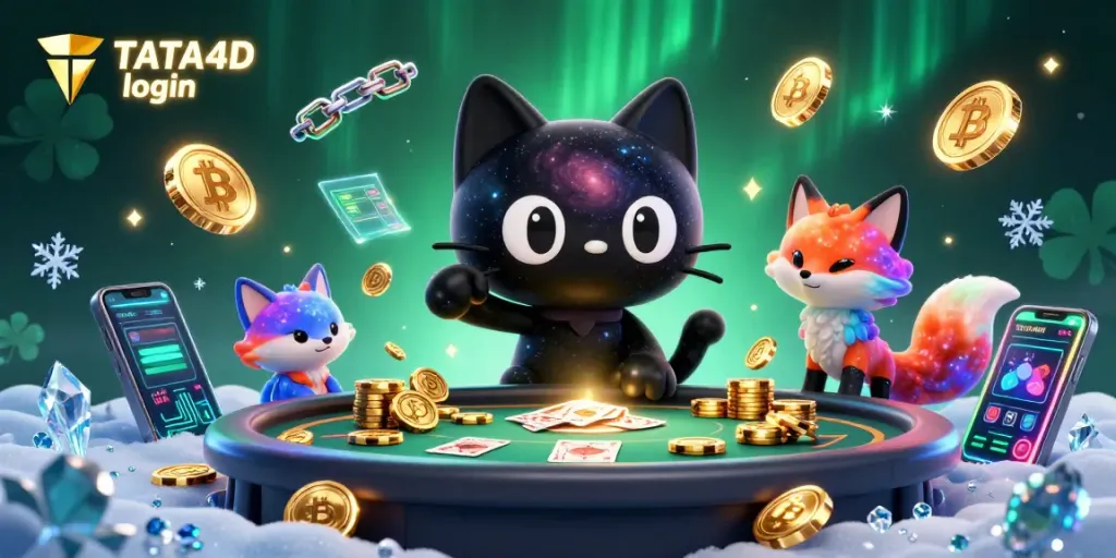 TATA4D login entices players at a cosmic casino with a gravitational pull of chips and cards.