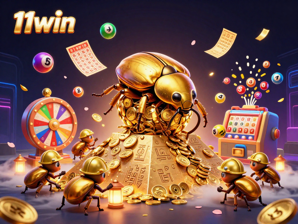 Experience the thrilling excitement of 11win with vibrant casino illustrations and dynamic gambling elements.