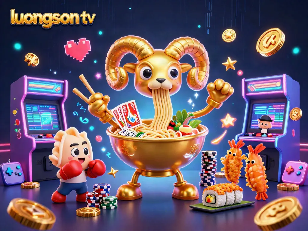 Experience vibrant gaming energy with luongson tv in this thrilling 3D casino illustration.
