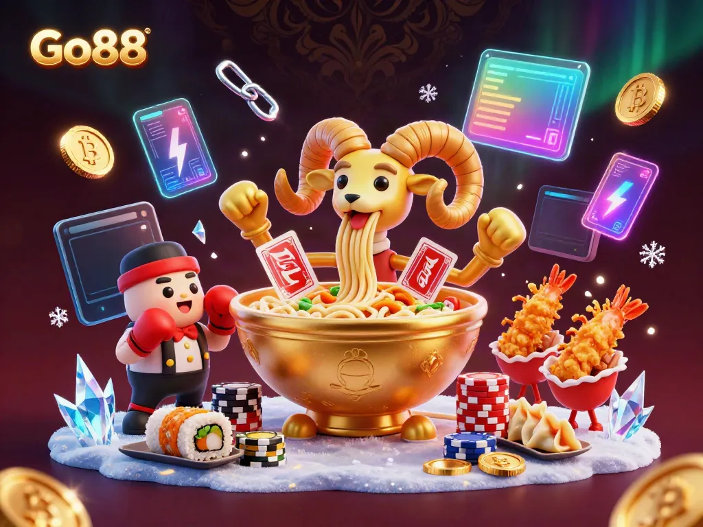Experience thrilling card games with Go88, featuring a vibrant scene of gambling characters.