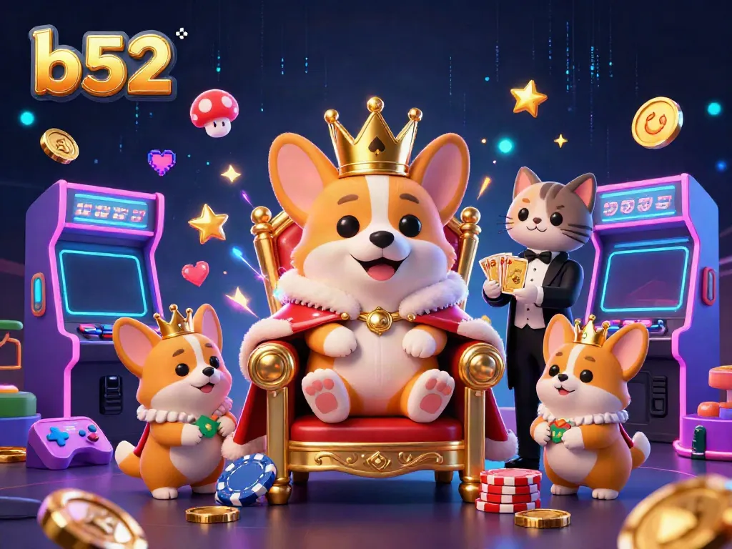 Experience exciting action at B52 with playful characters in a vibrant 3D casino world.