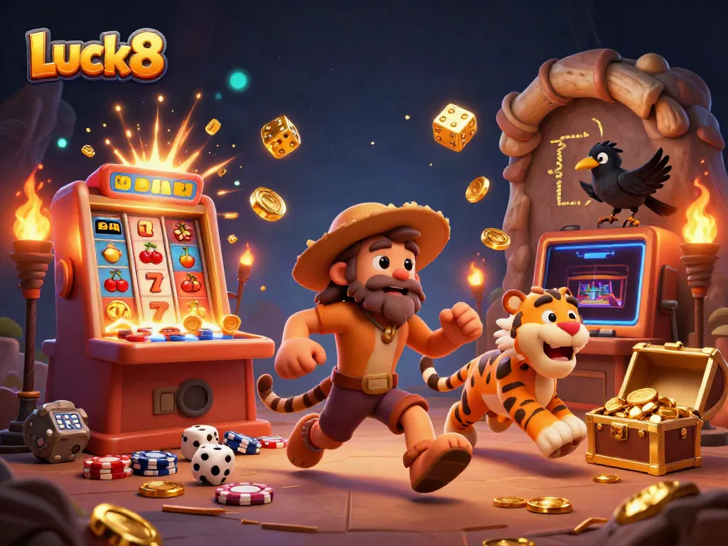 Luck8 offers thrilling casino gameplay with a prehistoric twist, featuring unique characters and vibrant elements.