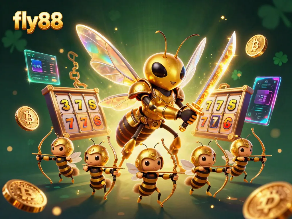 Experience thrilling action with fly88's vibrant casino adventure featuring golden hornets and jackpots.