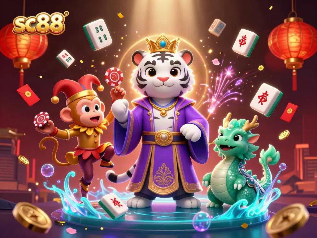 Engage with SC88's vibrant casino experience featuring unique characters and glamorous game elements.