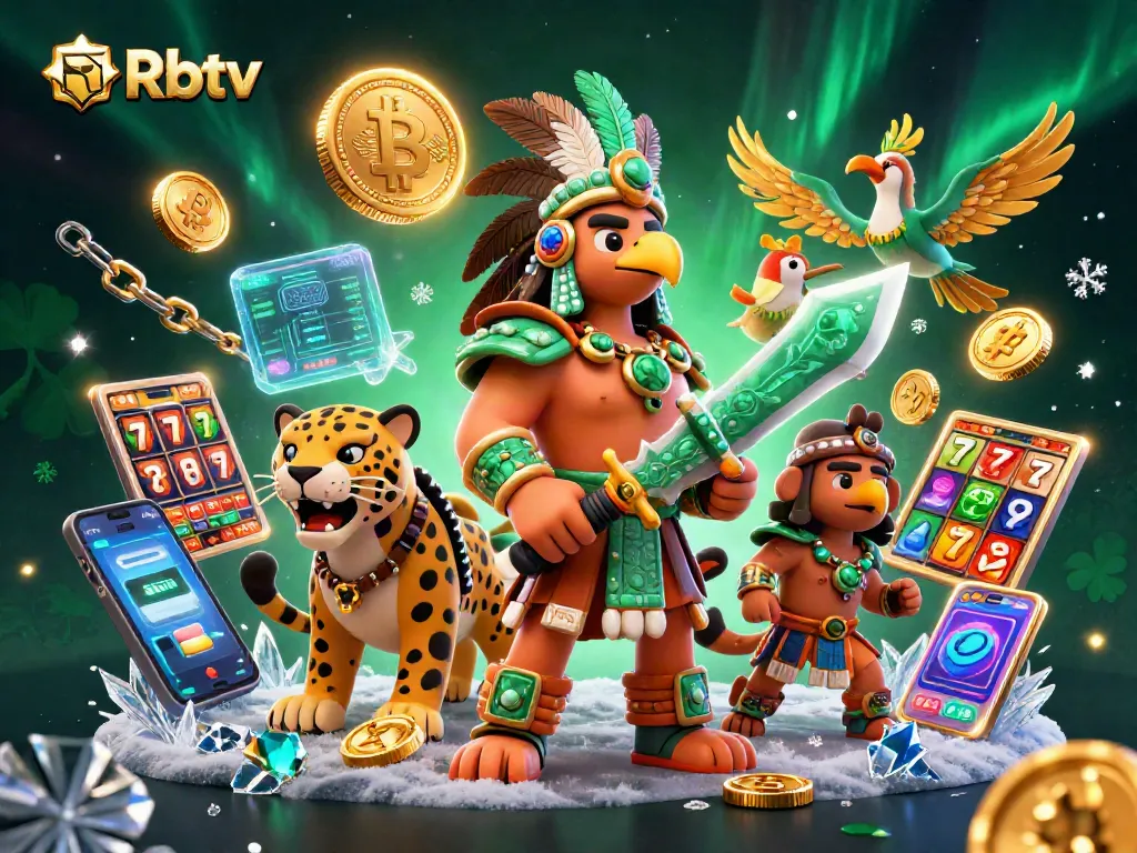 Rbtv menampilkan pertarungan energik di kasino dengan pahlawan dan simbol slot berkilau.