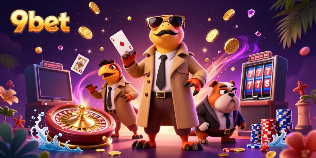 Experience thrilling fun at 9bet with raptors amusingly disguised attempting casino entry.