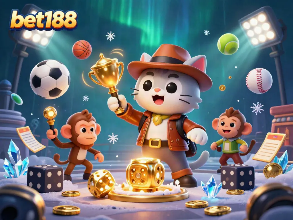 Experience the thrill of betting at bet188 with a captivating scene showcasing a lively casino atmosphere.