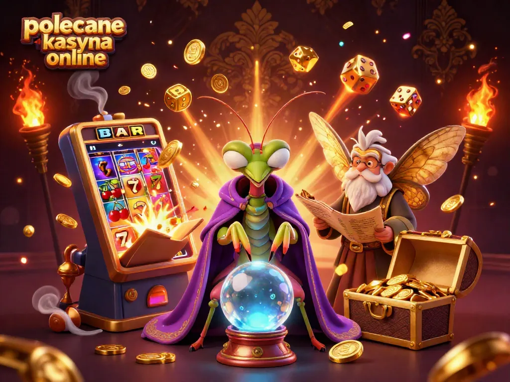 Experience the excitement of polecane kasyna online through a vibrant 3D illustration filled with casino themes.